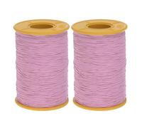 QUARKZMAN 2Pcs Fil Élastique pour Couture 500M 0,5mm d'Épaisseur Latex Couture Artisanat Fil pour Couture à la Main, Rassemblement, Broderie, Machine à Coudre, Rose Clair