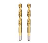 QUARKZMAN 2Pcs Foret Hélicoïdal à Pointe de Centrage Métrique Doré | à Tige Droite pour Menuisier Travail du Bois Plastique Caoutchouc, 11,5 mm (29/64") Dia, Foret Pointe de Centrage