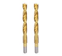 QUARKZMAN 2Pcs Foret Hélicoïdal Métrique à Pointe de Centrage en Spirale | pour Menuisierie Plastique Caoutchouc, Doré, 12,5 mm (31/64"), Dia Tige Droite, Foret Hélicoïdal à Pointe de Centrage