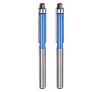 QUARKZMAN 2Pcs Fraise à Affleurer avec Roulement Supérieur, Tige de 6mm, Diamètre de Coupe de 1/4", Profondeur de Coupe de 1", Carbure de Tungstène, Menuiserie, Bleu