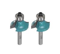 QUARKZMAN 2Pcs Fraise à Arrondir avec Roulement de Guidage, Tige de 1/4, Rayon de 5/16", en Carbure, pour le Fraisage des Bords, Outil de Menuiserie, Couleur Cyan