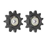 QUARKZMAN 2Pcs Galet De Chaîne #60, Type C Alésage 10mm Pas 3/4" 11 Dents Tendeur, Finition Oxyde Noir Acier 1045 Avec Insert Roulement Simple Pour Chaînes ANSI #60 (DIN/ISO 12A)