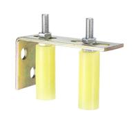 QUARKZMAN 2Pcs Galet Guide Pour Portail Coulissant, 3" Galets En Nylon Ensemble De Support De Portail Avec Support En L Pour Montant Arrière, Guide Universel Pour Porte Coulissante, Jaune