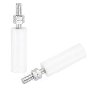 QUARKZMAN 2pcs Galet Guide pour Portail Coulissant 30x80mm, M12 Roulette en Nylon Guide au Sol pour Porte Grange Coulissante, Roue Universel Guidage Support pour Portail, Blanc