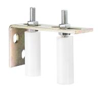 QUARKZMAN 2pcs Galet Guide pour Portail Coulissant 30x80mm, M12 Roulette Nylon avec Équerre Guide au Sol pour Porte Grange Coulissante, Roue Universel Guidage Support de Plancher Mur, Blanc