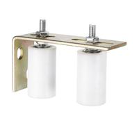 QUARKZMAN 2pcs Galet Guide pour Portail Coulissant 40x70mm, M10 Roulette Nylon avec Équerre Guide au Sol pour Porte Grange Coulissante, Roue Universel avec Roulement à Billes Scellé, Blanc