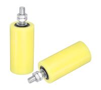 QUARKZMAN 2pcs Galet Guide pour Portail Coulissant 50x120mm, Roulette en Nylon Guide au Sol M12x40mm pour Porte Grange Coulissante, Roue Universel Guidage Support pour Portail, Jaune