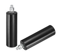 QUARKZMAN 2pcs Galet Guide pour Portail Coulissant 50x150mm, Roulette en Nylon Guide au Sol M12x40mm pour Porte Grange Coulissante, Roue Universel Guidage Support pour Portail, Noir