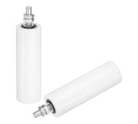 QUARKZMAN 2pcs Galet Guide pour Portail Coulissant 50x150mm, Roulette en Nylon Guide au Sol M12x40mm pour Porte Grange Coulissante, Roue Universel Guidage Support pour Portail, Blanc