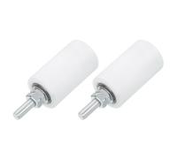 QUARKZMAN 2Pcs Glissière Portail Guide Rouleau, 2,7" Nylon Rouleaux Portail Support Assemblage, Universel Porte Poulie Roues pour Coulissante Roulante Portail, Électrique Porte, Blanche