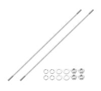 QUARKZMAN 2pcs Goujons Filetés Double Extrémité, M8x450mm Acier Inoxydable 304 Tige Filetée Double Avec Écrous Et Rondelles Plates & Rondelles Frein Extrémité Tige Filetée