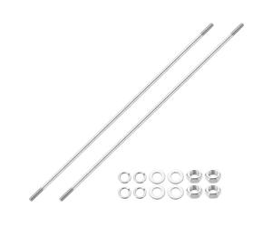 QUARKZMAN 2pcs Goujons Filetés Double Extrémité, M8x450mm Acier Inoxydable 304 Tige Filetée Double Avec Écrous Et Rondelles Plates & Rondelles Frein Extrémité Tige Filetée