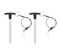 QUARKZMAN 2Pcs Goupille À Libération Rapide À Poignée En T, 5/16"x3-1/8" 304 Acier Goupille Verrouillage À Avec Cordon Anti-Perte Pour Audio, Argent