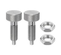 QUARKZMAN 2Pcs Goupille à Ressort avec Poignée Cannelée, Taille de Filetage M8, Goupille de Positionnement Rétractable en Acier Inoxydable Sans Verrouillage pour Équipement Industriel