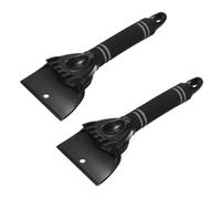 QUARKZMAN 2Pcs Grattoirs À Glace pour Car Windshield 10" x 4" Outil De Déneigement Grattoir À Neige avec Poignée en Mousse EVA pour Car SUV Truck, Gris/Noir