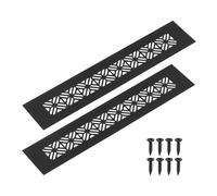 QUARKZMAN 2Pcs Grille De Ventilation En Alliage D'Aluminium, 250 x 50mm / 9.8 x 2" Rectangle Couverture De Grille De Ventilation À Persiennes Avec Vis De Fixation Pour, Noir Mat