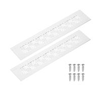 QUARKZMAN 2Pcs Grille De Ventilation En Alliage D'Aluminium, 250 X 50mm / 9.8 X 2" Rectangle Grille Ajourée Avec Vis De Fixation Pour Porte Armoire Placard, Argent