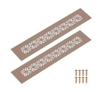QUARKZMAN 2Pcs Grille De Ventilation En Alliage D'Aluminium, 250 x 50mm / 9.8 x 2" Rectangle Grille De Ventilation À Persiennes Avec Vis De Fixation Pour Porte Armoire Placard, Marron