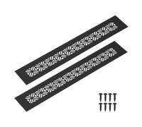 QUARKZMAN 2Pcs Grille De Ventilation En Alliage D'Aluminium, 300 x 50mm / 11.8 x 2" Rectangle Couvercle De Grille A Persiennes Avec Vis De Fixation Pour Porte Armoire Placard, Noir Mat