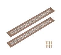 QUARKZMAN 2Pcs Grille De Ventilation En Alliage D'Aluminium, 400 x 50mm / 15.7 x 2" Rectangle Couvercle De Grille A Persiennes Avec Vis De Fixation Pour Door Cabinet Wardrobe, Brown