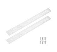 QUARKZMAN 2Pcs Grille De Ventilation En Alliage D'Aluminium, 500 x 50mm / 19.7 x 2" Rectangle Grille A Persiennes Avec Vis De Fixation Pour Porte Armoire Placard, Argent