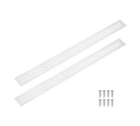 QUARKZMAN 2Pcs Grille De Ventilation En Alliage D'Aluminium, 600 x 50mm / 23.6 x 2" Rectangle Grille De Ventilation À Lames Avec Vis De Fixation Pour Porte Armoire Placard, Argent