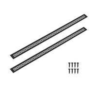 QUARKZMAN 2Pcs Grille De Ventilation En Alliage D'Aluminium, 800 x 50mm / 31.5 x 2" Rectangle Couverture De Grille A Persiennes Avec Vis De Fixation Pour Porte Armoire Dressing, Noir Mat