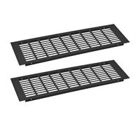 QUARKZMAN 2Pcs Grille de Ventilation Rectangulaire en Alliage d'Aluminium avec Maille, Couvercle de Ventilation à Persiennes pour Armoire, Penderie, Placard, 450x150mm/17.72"x5.91"