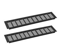 QUARKZMAN 2Pcs Grille de Ventilation Rectangulaire en Alliage d'Aluminium avec Maille, Couvercle de Ventilation à Persiennes pour Armoire, Penderie, Placard, 450x100mm/17.72"x3.94"