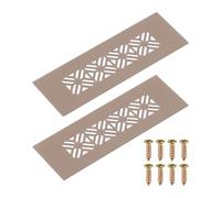 QUARKZMAN 2Pcs Grilles De Ventilation En Alliage D'Aluminium, 150 x 50mm / 5.9 x 2" Rectangle Couverture De Grille De Ventilation À Persiennes Avec Vis De Fixation Pour Porte Armoire Garde-Robe, Brown