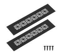 QUARKZMAN 2Pcs Grilles De Ventilation En Alliage D'Aluminium, 200 x 50mm / 7.9 x 2" Rectangle Couverture De Grille A Persiennes Avec Vis De Fixation Pour Porte Armoire Placard, Noir Mat