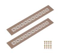 QUARKZMAN 2Pcs Grilles De Ventilation En Alliage D'Aluminium, 300 x 50mm / 11.8 x 2" Rectangle Grille De Ventilation A Persiennes Avec Vis De Fixation Pour Porte Armoire Garde-Robe, Marron