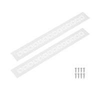 QUARKZMAN 2Pcs Grilles De Ventilation En Alliage D'Aluminium, 400 x 50mm / 15.7 x 2" Rectangle Grille D'Aération À Lames Avec Vis De Fixation Pour Porte Armoire Placard, Blanc