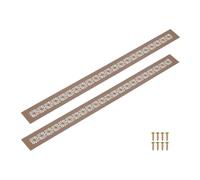 QUARKZMAN 2Pcs Grilles De Ventilation En Alliage D'Aluminium, 600 x 50mm / 23.6 x 2" Rectangle Couverture De Grille À Persiennes Avec Vis De Fixation Pour Porte Armoire Garde-Robe, Marron