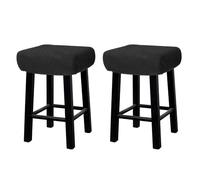 QUARKZMAN 2pcs Housses de Tabouret Rectangle. Housses de Tabouret de Bar Couverture de Siège Selle pour Chaise Banc en Bois Métal Noir
