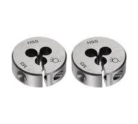 QUARKZMAN 2Pcs Jeu de Filières Rondes, Filetage Métrique M3 x 0.5 (Droite), Outil de Réparation de Filière en Acier Rapide (HSS) Réglable