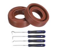 QUARKZMAN 2Pcs Joint D'étanchéité 12x22x7mm TC Fluorine Caoutchouc Marron | Double Lèvre, Avec Kit Crochet Et Ressort Pour Mécanique Automobile Roulement Arbre