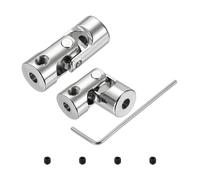 QUARKZMAN 2pcs Joint Universel Arbre D'Accouplement, 3mm À 3mm Dia Intérieur Arbre Direction Rotatif Joints Universels Accouplement Avec Vis & Clé 1.5mm Pour RC Voiture, Robot, Bateau Moteur
