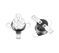 QUARKZMAN 2pcs KSD301 Thermostat 140°C/284°F 16A Normalement Fermé N.C Interrupteur à Disque Réglable Pour Micro-ondes, Four, Machine à Café, Matériau Bakélite