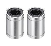QUARKZMAN 2Pcs LM10UU Roulement Linéaire 10mm Alésage 19mm OD 29mm Longueur Roulements à Billes Linéaires Surface Nickelée Double Face Joint en Caoutchouc Acier de Roulement pour Machine CNC