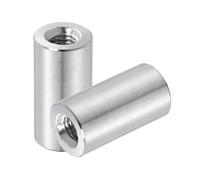 QUARKZMAN 2Pcs M8x1.25x35mm Rondes Écrous D'accouplement, Connecteur En Acier Inoxydable Boulonnerie Écrous Matériel 14mm OD pour Tige Filetée, Boulonnerie Industrielle, Argent