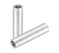 QUARKZMAN 2Pcs M8x1.25x50mm Ecrous D'Accouplement Ronds, Connecteur En Acier Inoxydable Boulonnerie Ecrous Matériel De 12mm OD Pour Tige Filetée, Boulonnerie Industrielle, Argenté