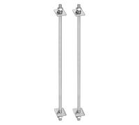QUARKZMAN 2Pcs M8x260mm 304 Acier Inoxydable Double Extrémité Filetée Tige Boulon Avec Ecrous, Rondelles Carrées Plates & Rondelles Ressort Pour Maison Entretien, Ton Argenté