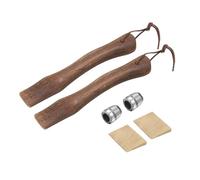 QUARKZMAN 2pcs Manche De Hache en Bois De Remplacement 10.2" Manche De Hachette Universel en Hickory avec Coin en Bois Et Rond pour Hache De Camping Et De Jardin