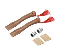 QUARKZMAN 2Pcs Manche De Hache en Bois De Remplacement 10.2" Manches De Hache Universelle en Hickory avec Coins en Bois Et Ronds pour Hache De Camping Jardinage