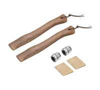 QUARKZMAN 2pcs Manche De Hache en Bois De Remplacement 13" Universel Manche De Hachette en Hickory avec Coin en Bois Et Rond pour Hache De Camping Et Jardin