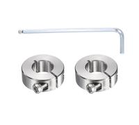 QUARKZMAN 2Pcs Manchons Fendus Simples, Alésage 17mm 304 Acier Inoxydable Manchon De Serrage Monobloc 36mm OD 13mm Épais Collier De Verrouillage Avec Vis De Réglage Pour Machines-Outils