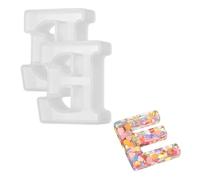 QUARKZMAN 2Pcs Matrice À Lettres en Résine 2.5 Pouces, Lettre E Majuscule Alphabète Matrice en Silicone 3D pour Fabrication De Bougies DIY Artisanat Décoration Murale Signes