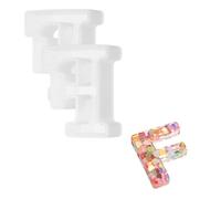 QUARKZMAN 2Pcs Matrice À Lettres en Résine 2.5 Pouces, Lettre M Majuscule Alphabet 3D Matrice en Silicone pour Moulage De Lettres pour Fabrication De Bougies DIY Murale Fête Domicile
