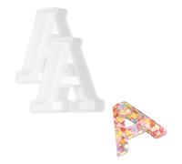QUARKZMAN 2Pcs Matrice À Lettres en Résine 2.5 Pouces, Lettre Majuscule A Matrice en Silicone 3D pour Moulage De Lettres pour Fabrication De Bougies DIY Murale Fête Domicile